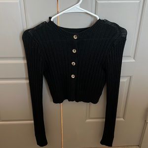 Black cropped cardigan